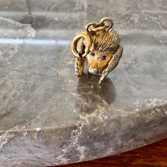 Vintage Gold Poodle Dog Charm - Picture 3 of 8